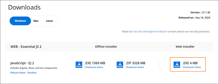 start trial download offline installer