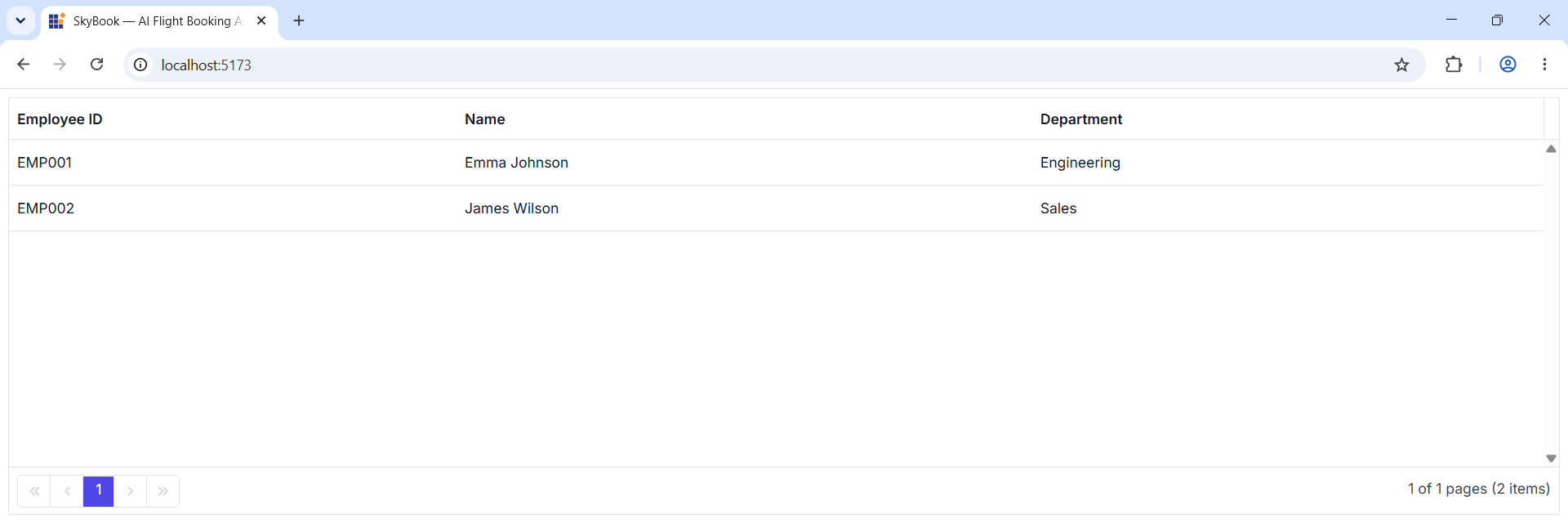 Syncfusion A2UI getting-started output