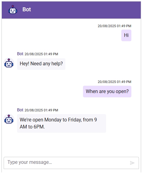 Integration of Dialogflow With React Chat UI component | Syncfusion