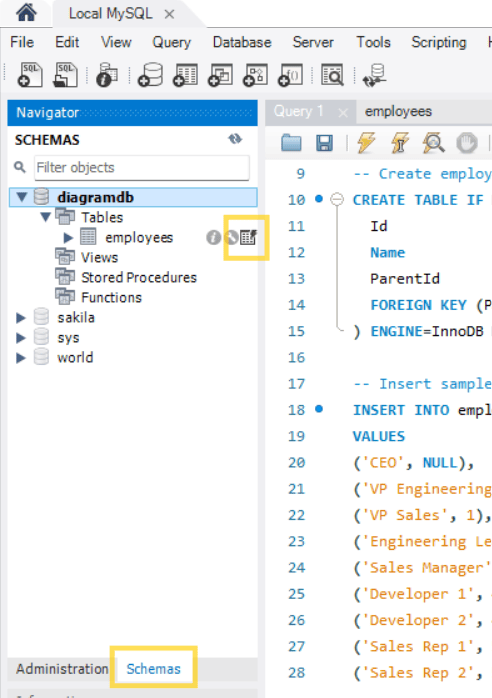 React Diagram - MySQL Server | Syncfusion