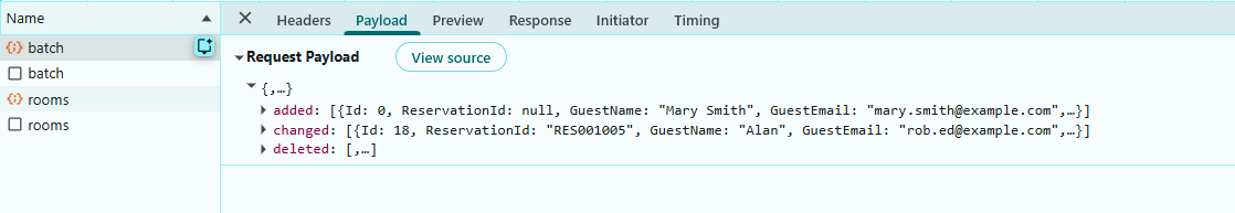 Update Operation Payload