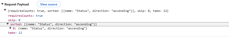 Sorting Operation Payload