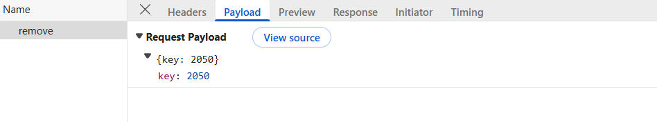 Delete Operation Payload