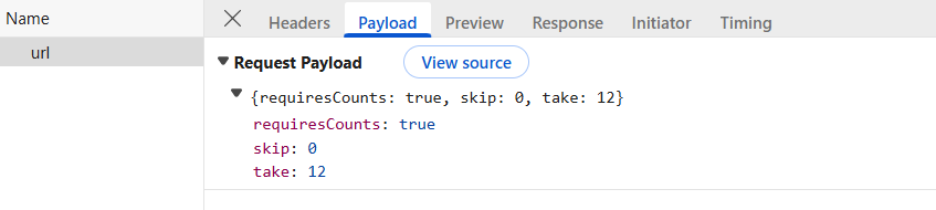 Paging Operation Payload