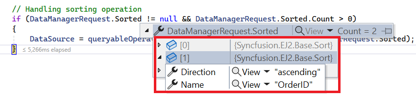 Multi column sorting