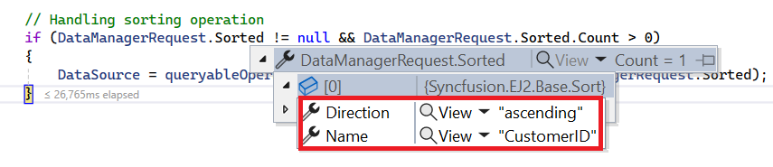 Single column sorting