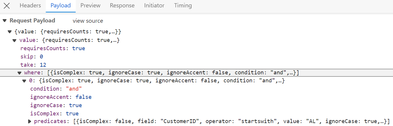 Single column filtering