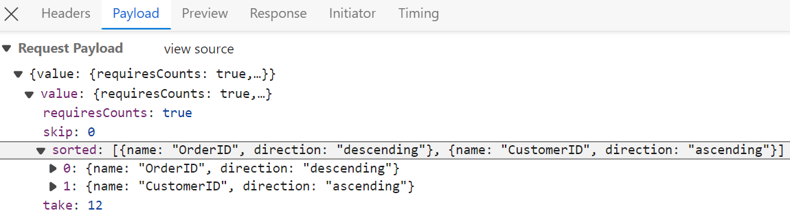 Multi column sorting