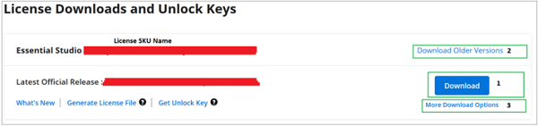 License and downloads of Syncfusion<sup style="font-size:70%">®</sup> JavaScript