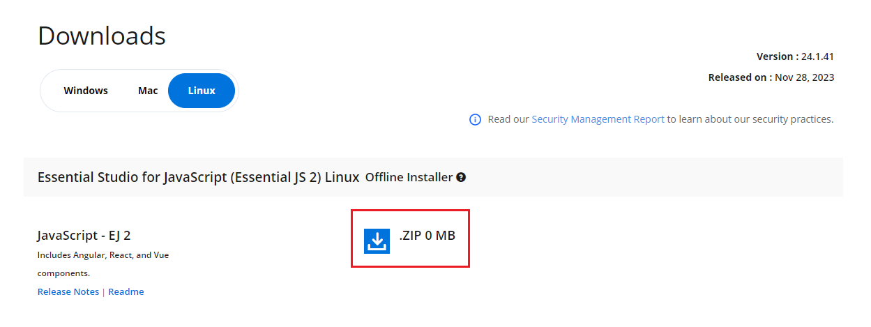 License and downloads of Syncfusion<sup style="font-size:70%">®</sup> JavaScript