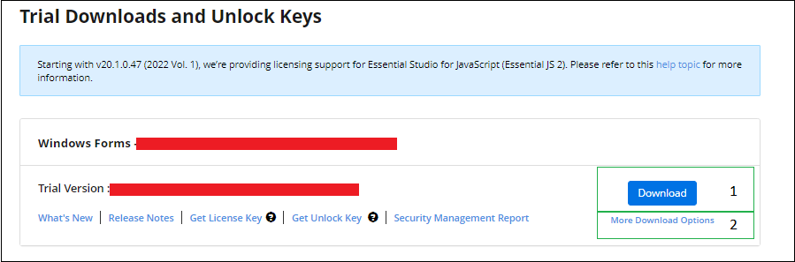 License and downloads of Syncfusion<sup style="font-size:70%">®</sup> Essential Studio<sup style="font-size:70%">®</sup>