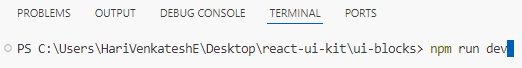 Running the React development server