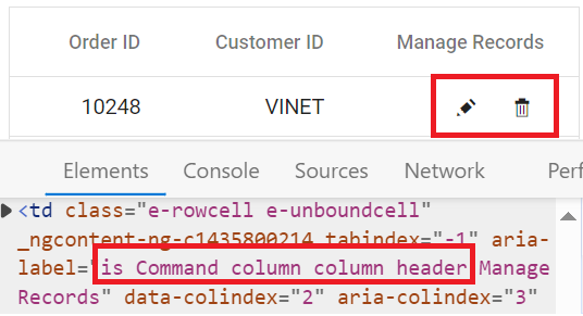 Locale command column aria