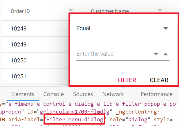 Locale filter menu dialog ARIA